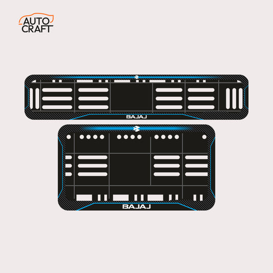 Bike Number Plate Gel Frame - Bajaj - Blue Line - Image 1