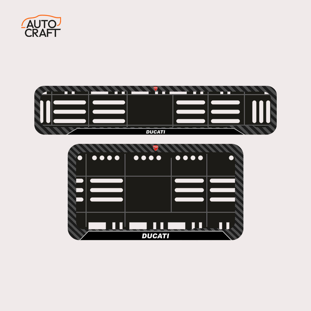 Bike Number Plate Gel Frame - Ducati - Black Pattern - Image 1