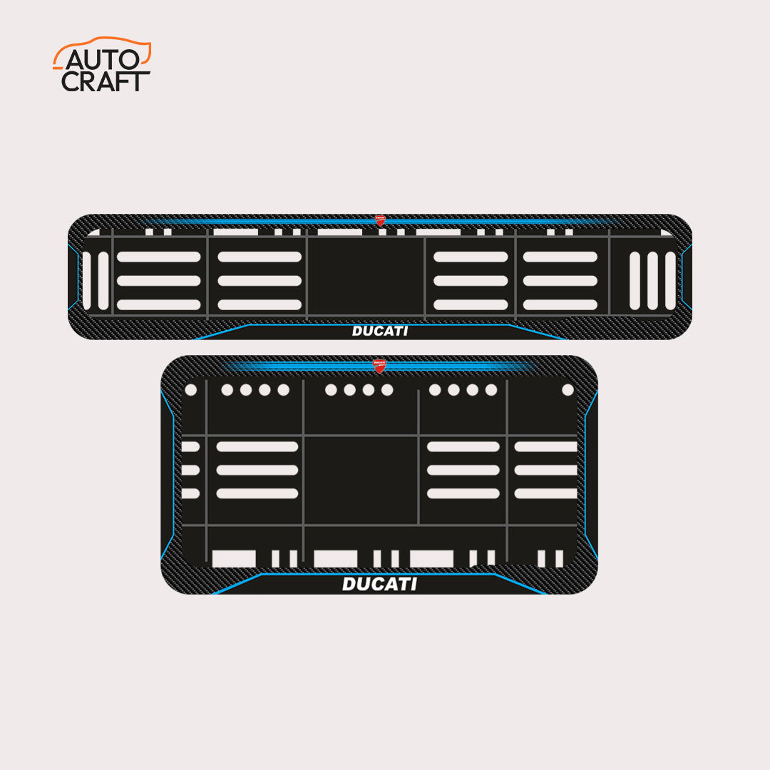 Bike Number Plate Gel Frame - Ducati - Blue Line - Image 1