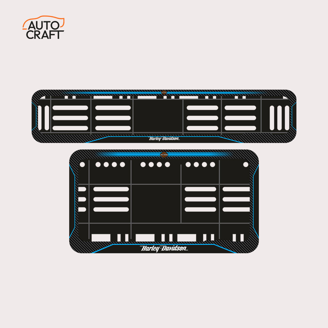 Bike Number Plate Gel Frame - Harley Davidson - Blue Line - Image 1
