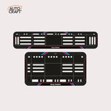 Bike Number Plate Gel Frame - Harley Davidson - Red & Blue Lines - Image 1