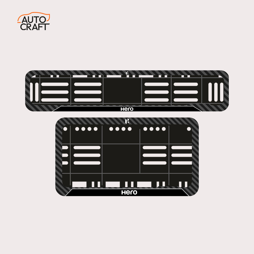 Bike Number Plate Gel Frame - Hero - Black Pattern - Image 1