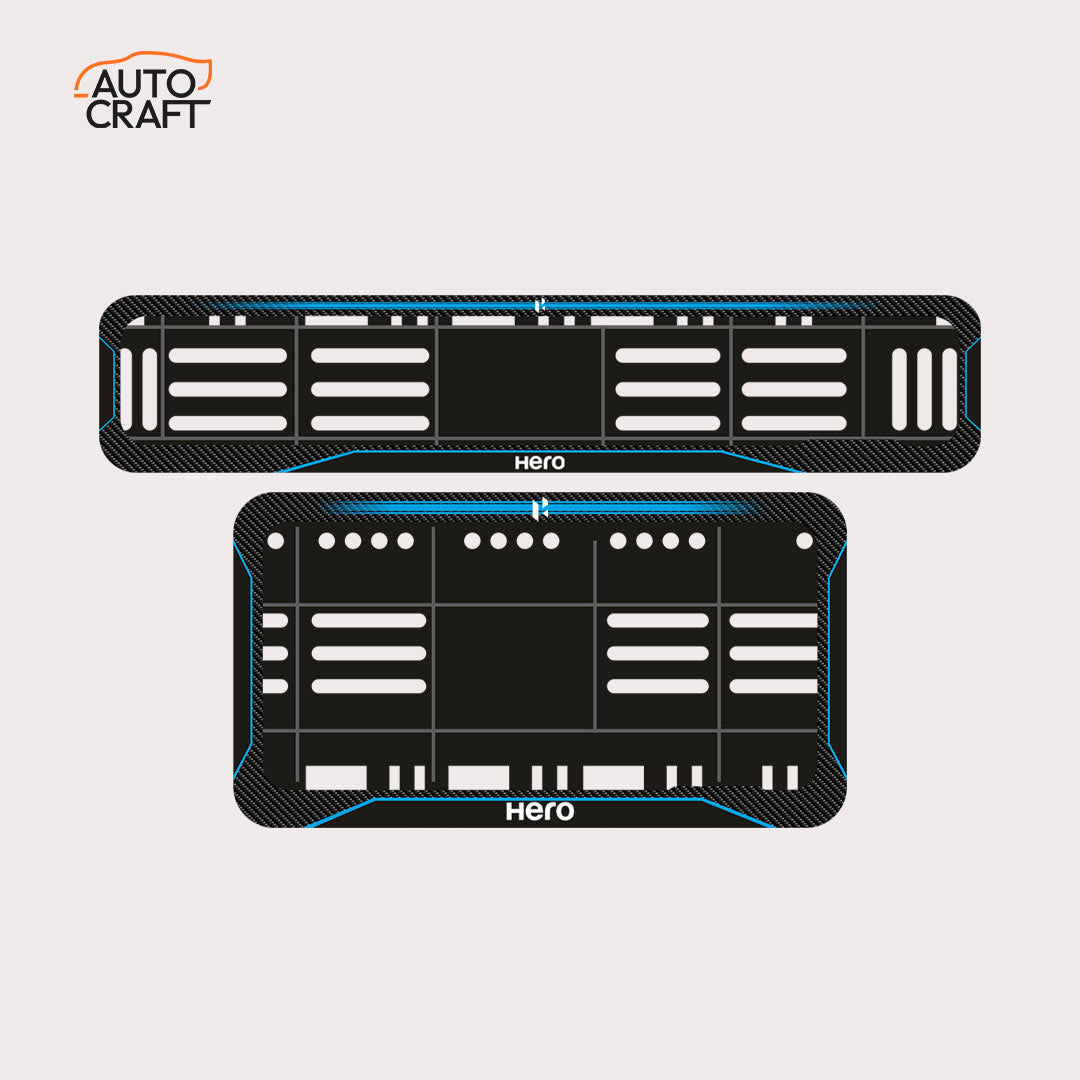 Bike Number Plate Gel Frame - Hero - Blue Line - Image 1