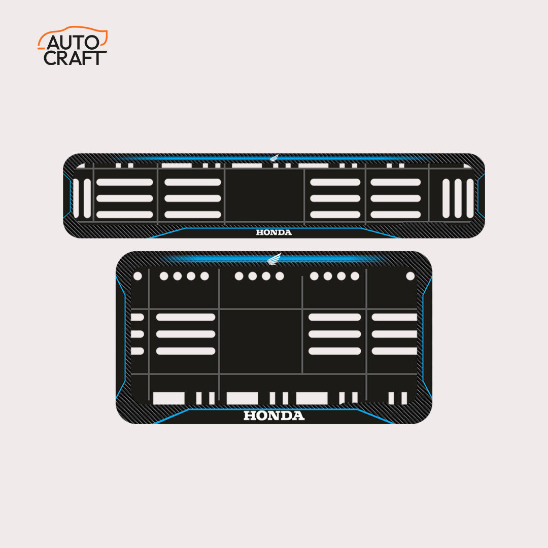 Bike Number Plate Gel Frame - Honda - Blue Line - Image 1