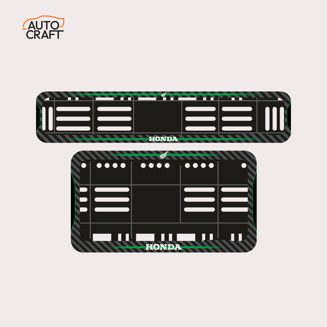 Bike Number Plate Gel Frame - Honda - Green Line - Image 1