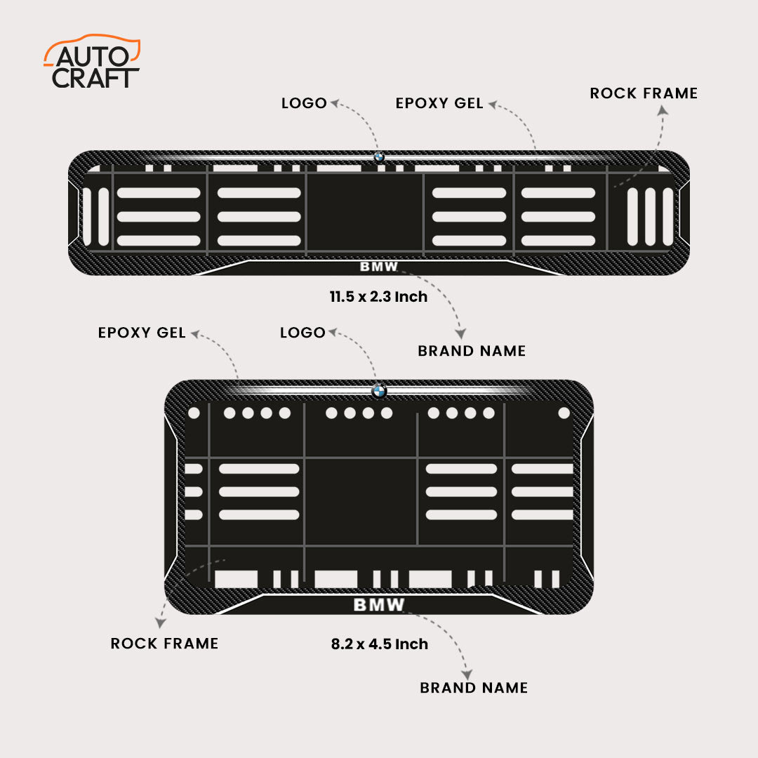 Bike Number Plate Gel Frame - Jawa - Black with White Lines - Image 2