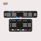 Bike Number Plate Gel Frame - Jawa - Red & Blue Racing Stripes - Image 1