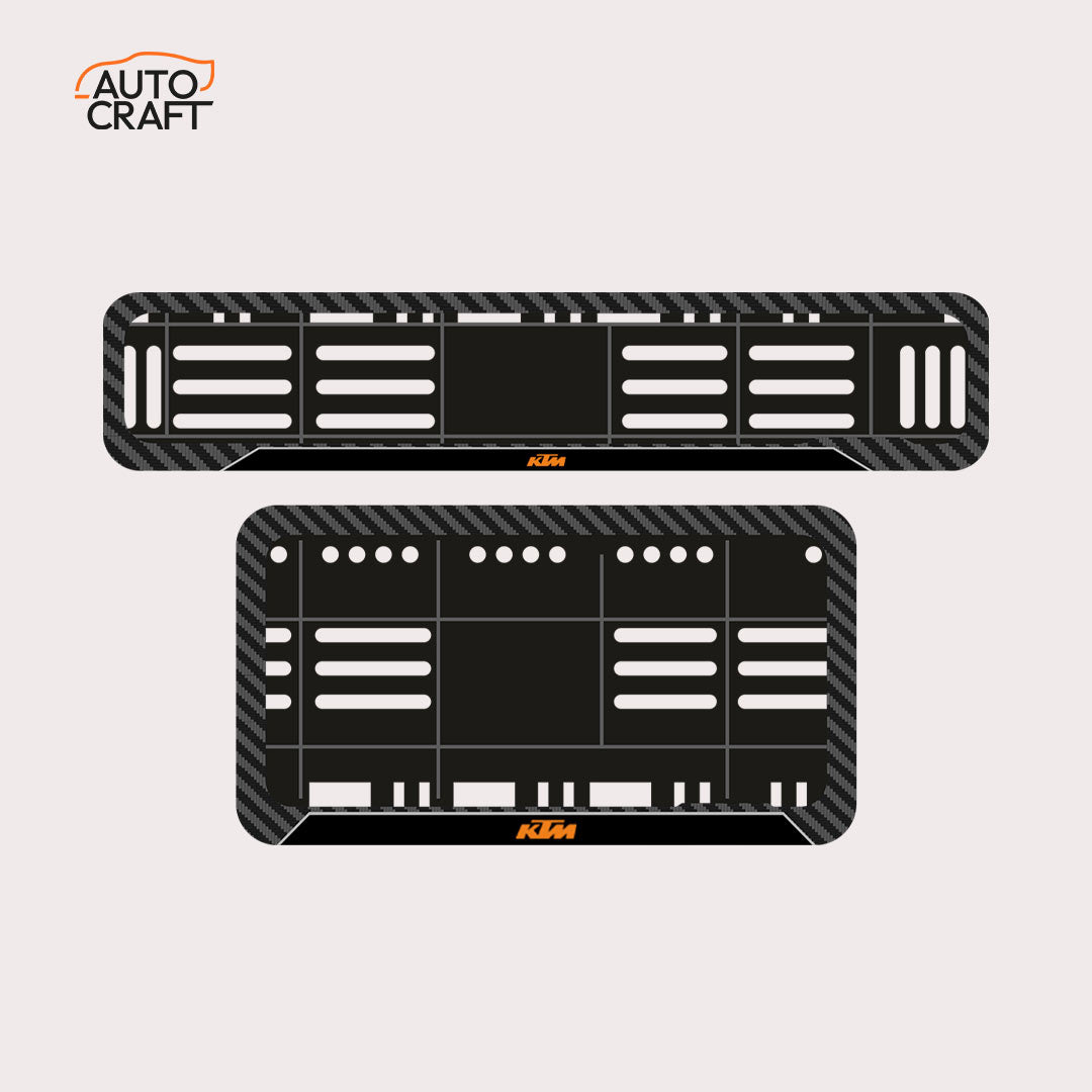 Bike Number Plate Gel Frame - KTM - Black Pattern - Image 1