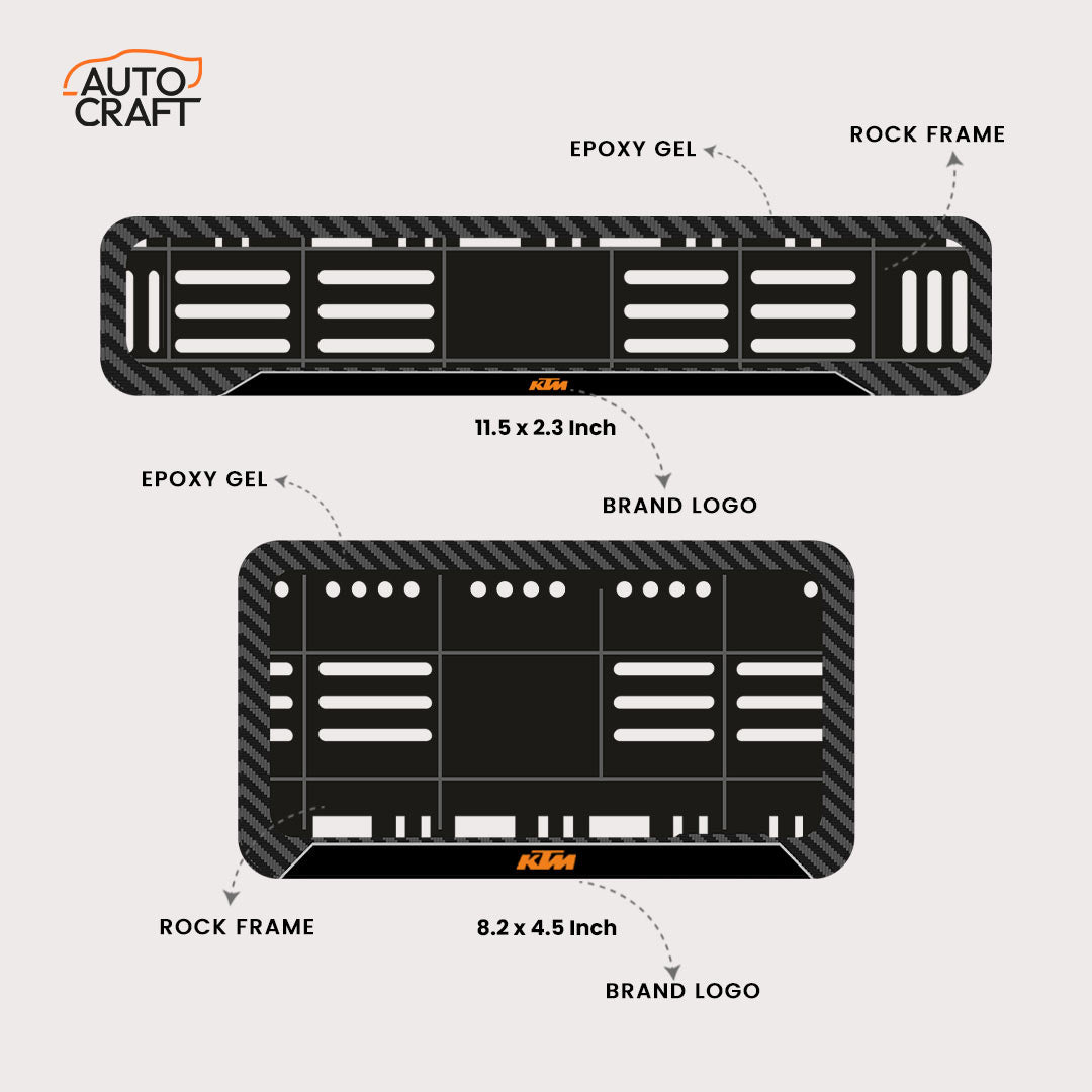 Bike Number Plate Gel Frame - KTM - Black Pattern - Image 2