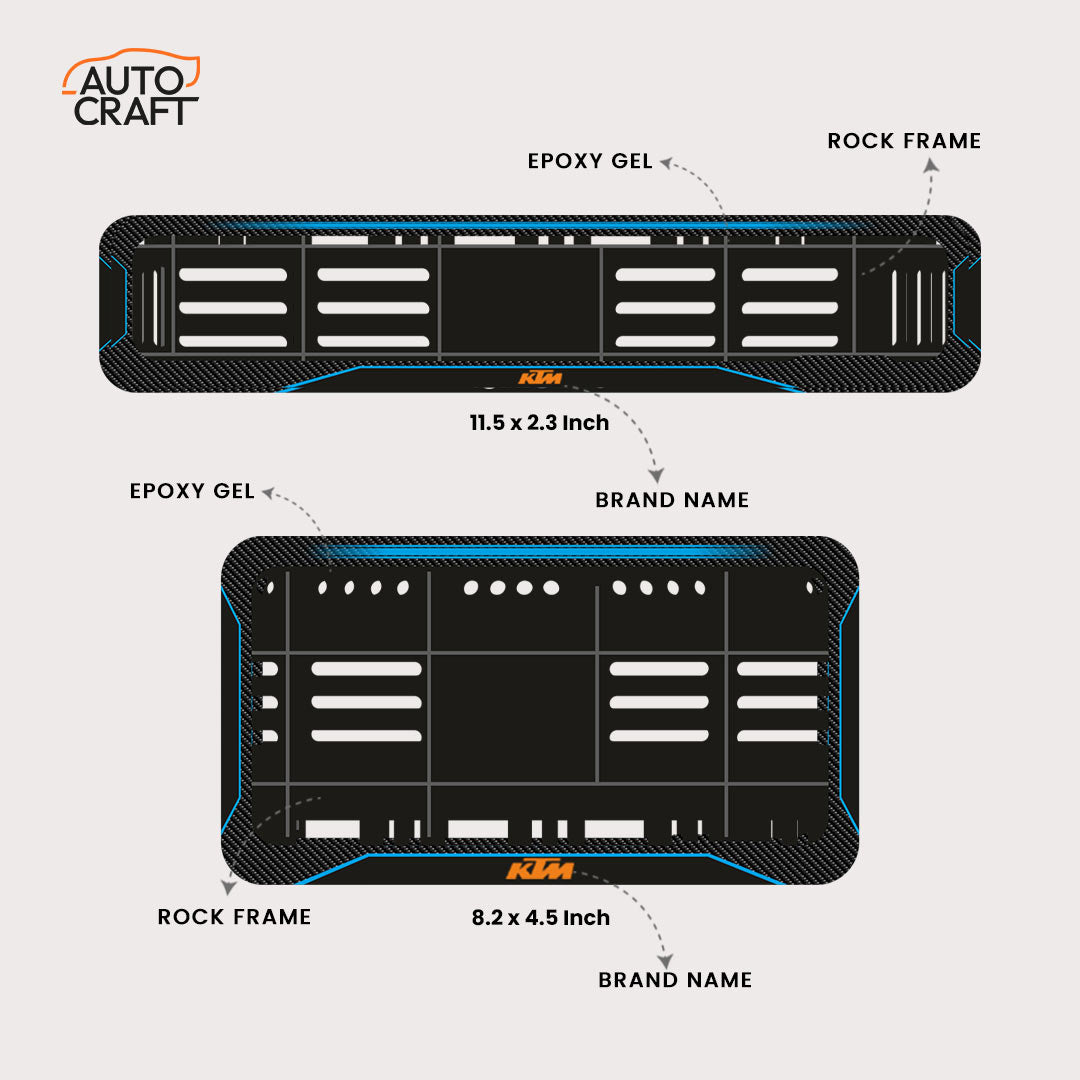 Bike Number Plate Gel Frame - KTM - Blue Line - Image 2
