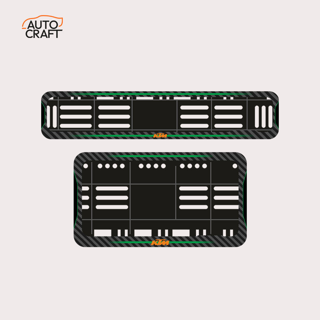 Bike Number Plate Gel Frame - KTM - Green Line - Image 1