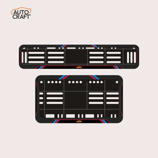 Bike Number Plate Gel Frame - KTM - Red & Blue Lines - Image 1