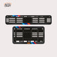 Bike Number Plate Gel Frame - KTM - Red & Blue Racing Stripes - Image 1
