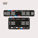 Bike Number Plate Gel Frame - KTM - Red & Blue Racing Stripes - Image 1