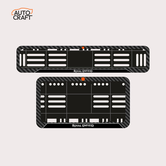 Bike Number Plate Gel Frame - Royal Enfield - Black Pattern - Image 1
