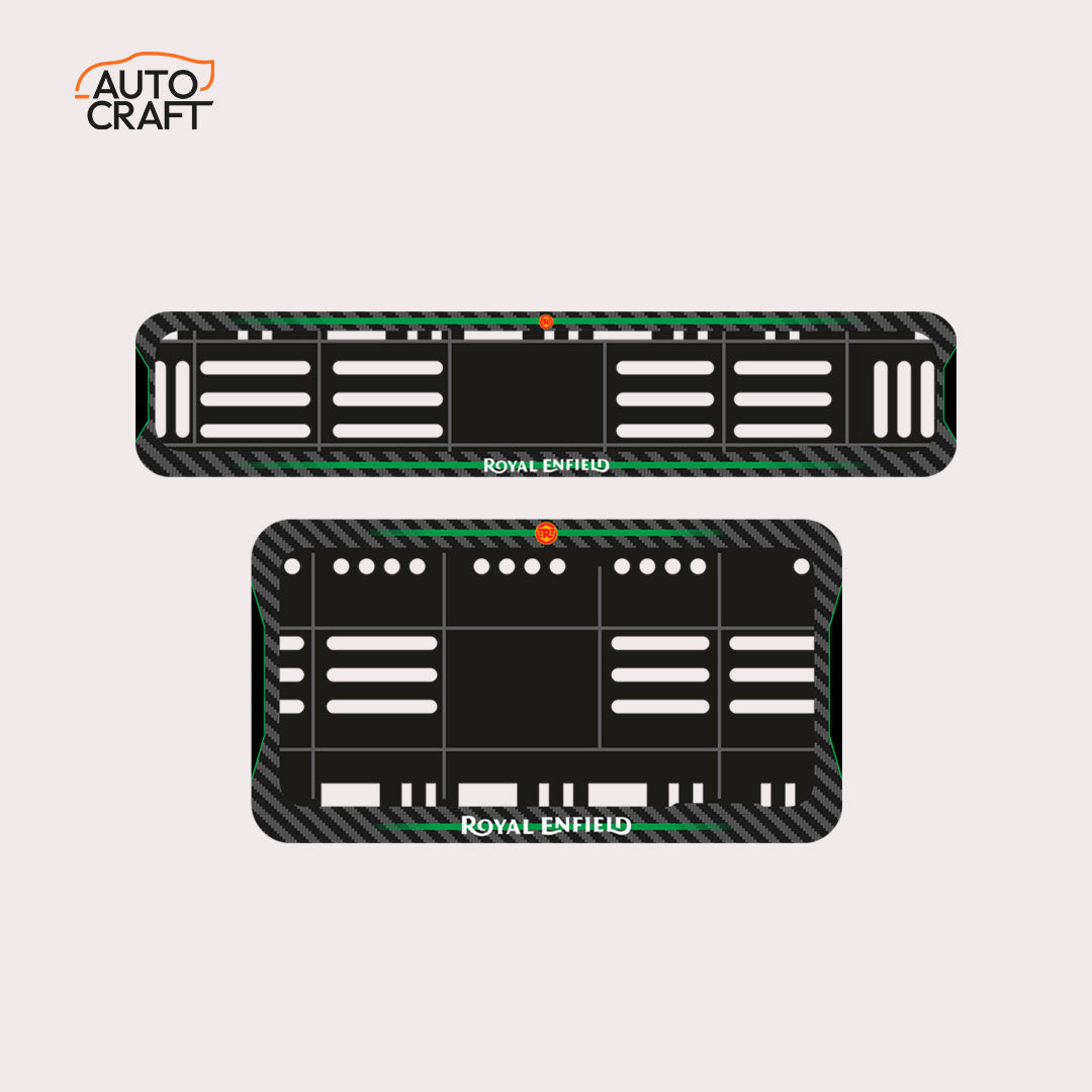Bike Number Plate Gel Frame - Royal Enfield - Green Line - Image 1