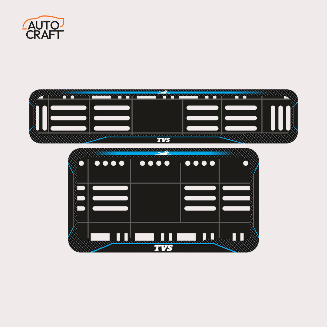 Bike Number Plate Gel Frame - TVS - Blue Line - Image 1