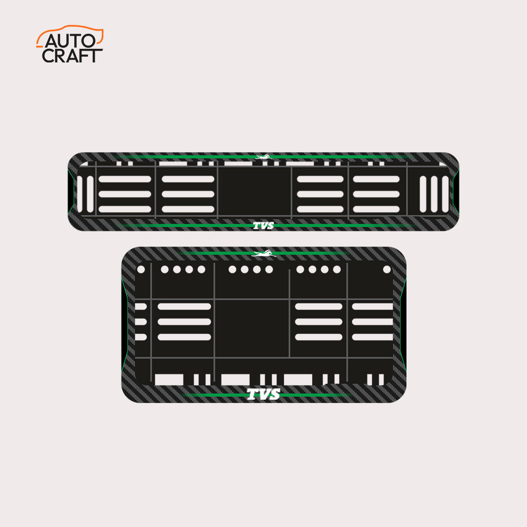 Bike Number Plate Gel Frame - TVS - Green Line - Image 1