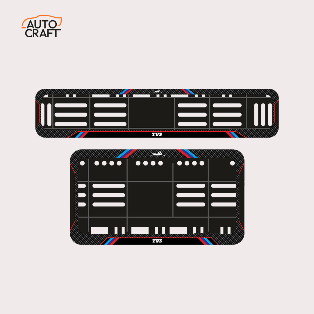 Bike Number Plate Gel Frame - TVS - Red & Blue Lines - Image 1