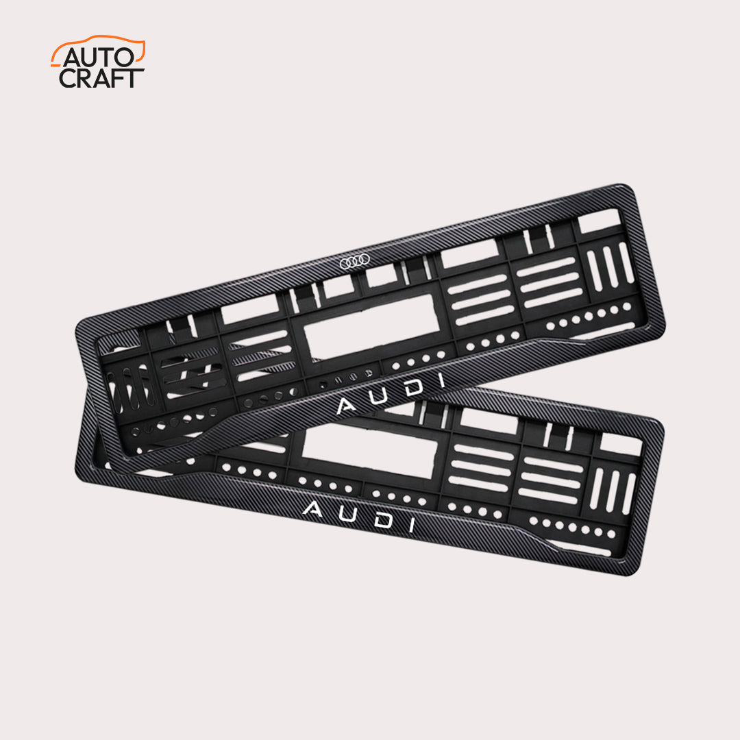 Car Number Plate Gel Frame - Audi - Black Plain - Image 1