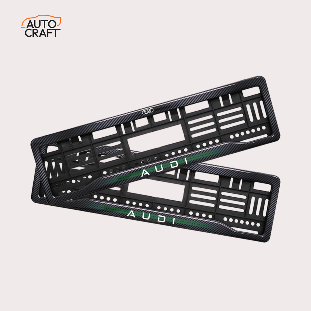 Car Number Plate Gel Frame - Audi - Green - Image 1