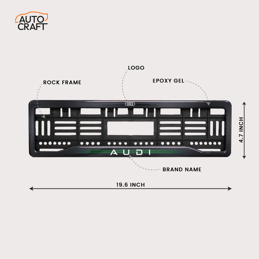 Car Number Plate Gel Frame - Audi - Green - Image 2