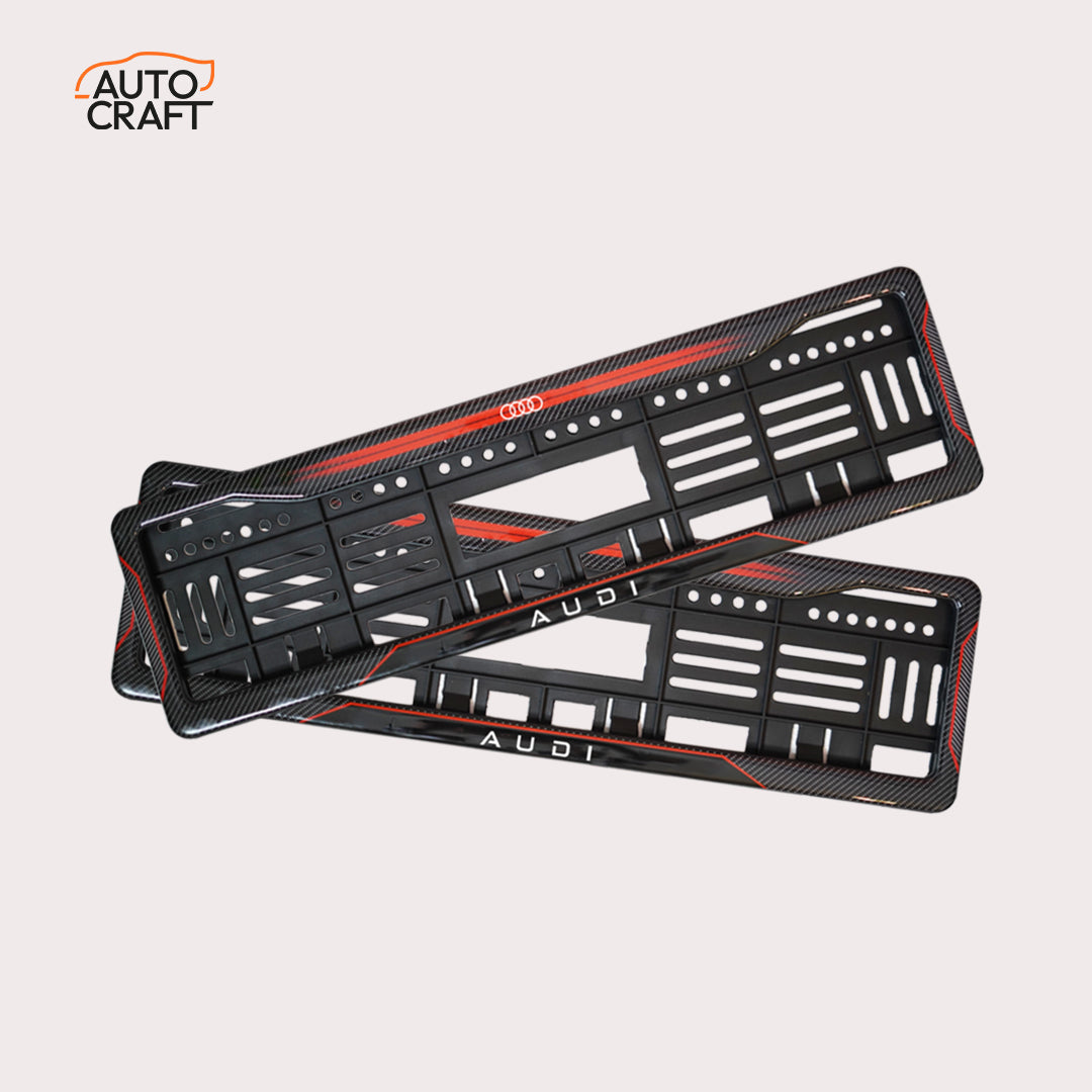 Car Number Plate Gel Frame - Audi - Red Dash - Image 1