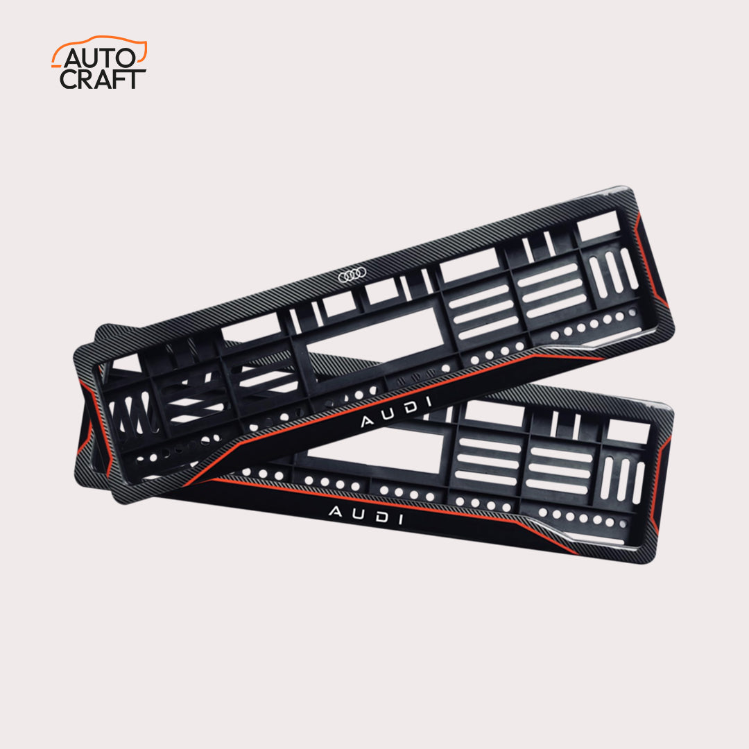 Car Number Plate Gel Frame - Audi - Red Line - Image 1