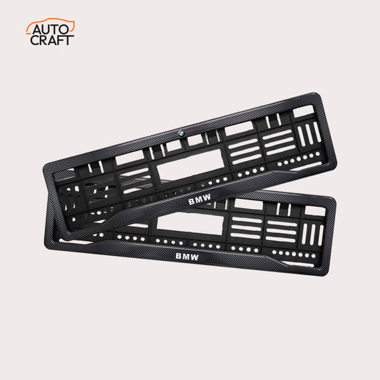 Car Number Plate Gel Frame - BMW - Black Plain - Image 1