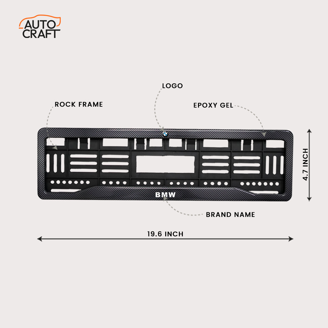 Car Number Plate Gel Frame - BMW - Black Plain - Image 2