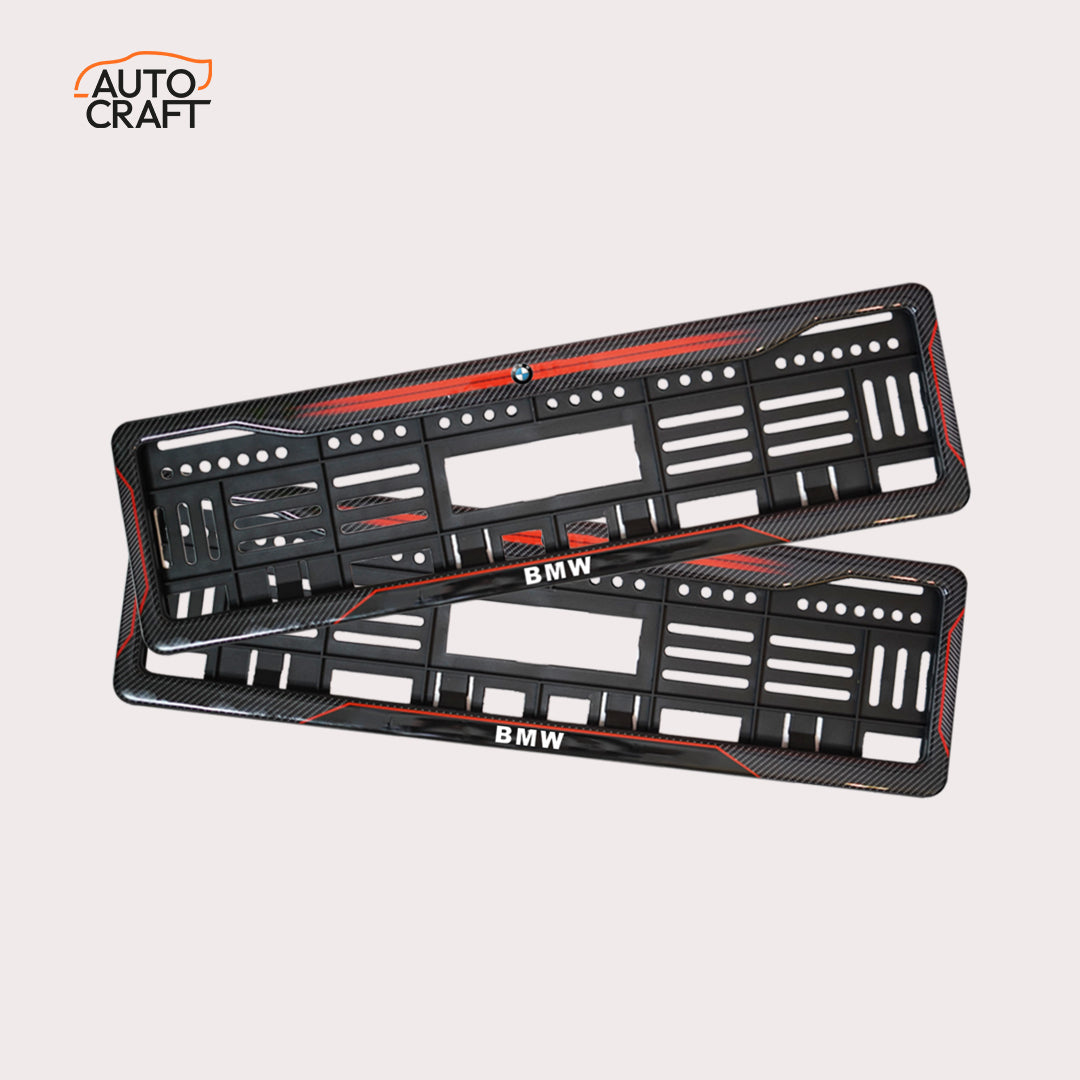 Car Number Plate Gel Frame - BMW - Red Dash - Image 1