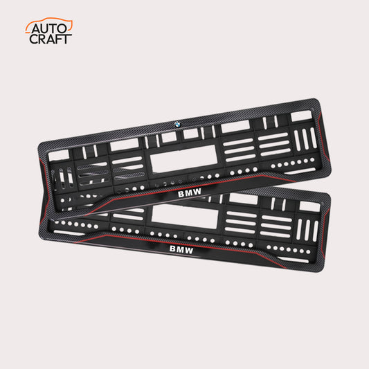 Car Number Plate Gel Frame - BMW - Red Line - Image 1