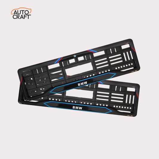 Car Number Plate Gel Frame - BMW - Red and Blue - Image 1