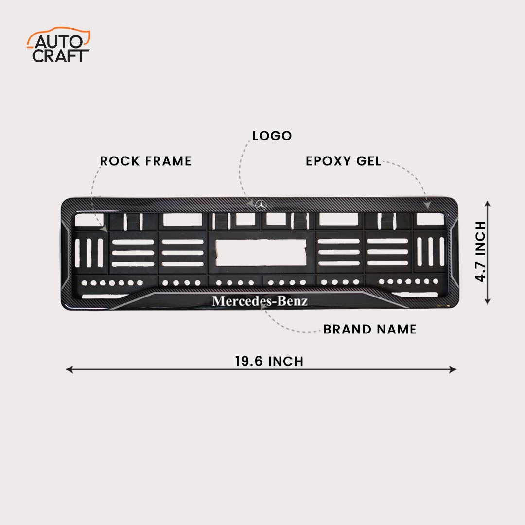 Car Number Plate Gel Frame - Benz - Red and Blue Line - Image 2