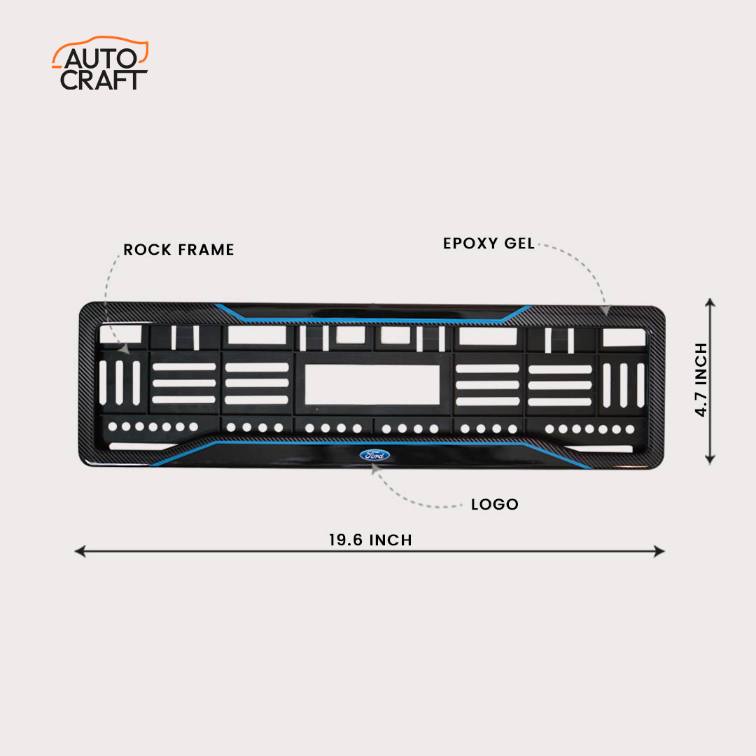 Car Number Plate Gel Frame - Ford - Blue Line - Image 2