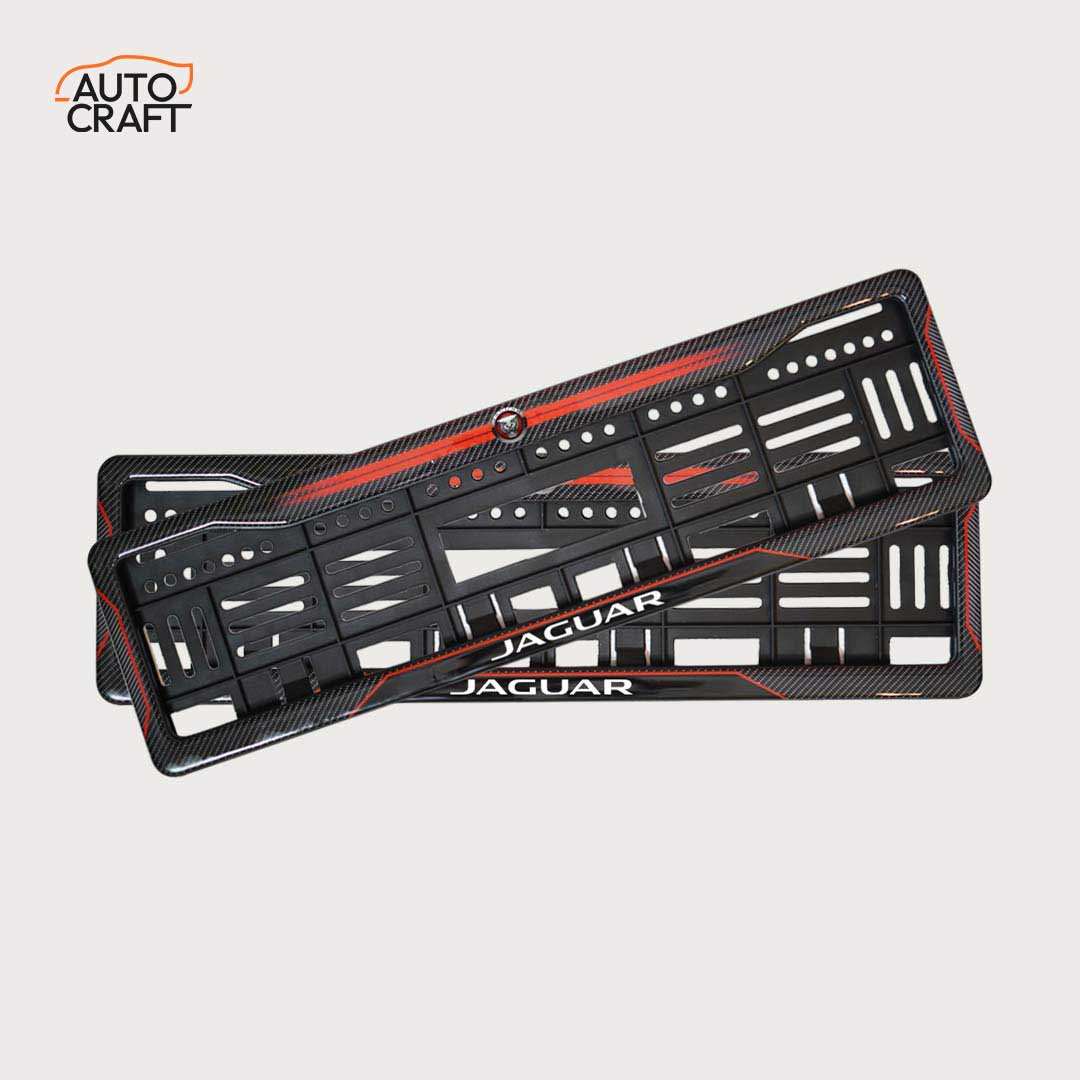 Car Number Plate Gel Frame - Jaguar - Red Dash - Image 1
