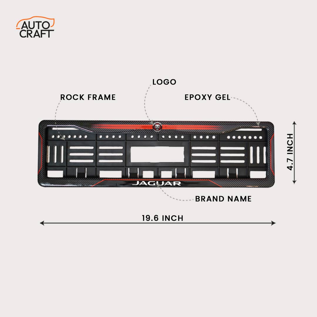 Car Number Plate Gel Frame - Jaguar - Red Dash - Image 2