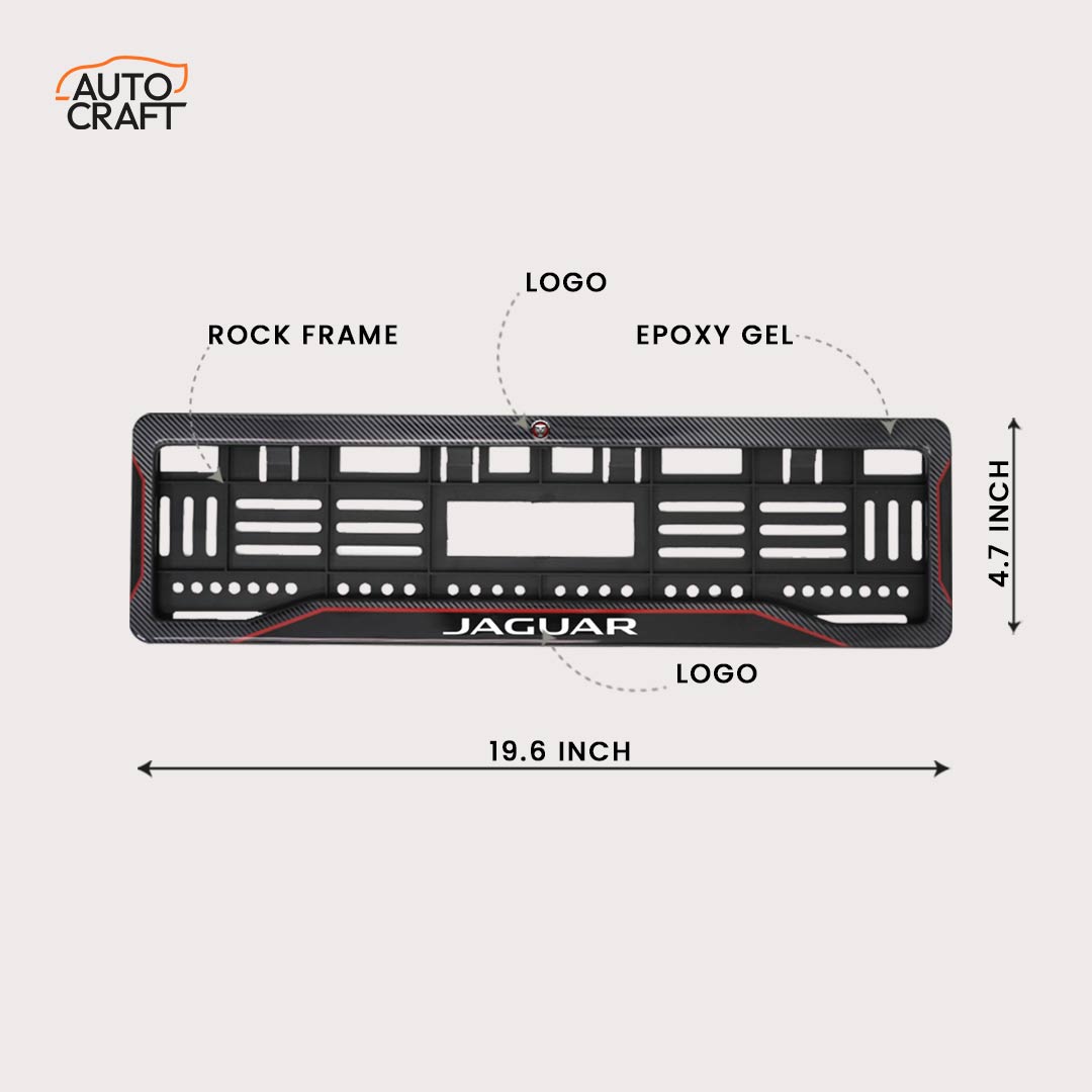 Car Number Plate Gel Frame - Jaguar - Red Line - Image 2