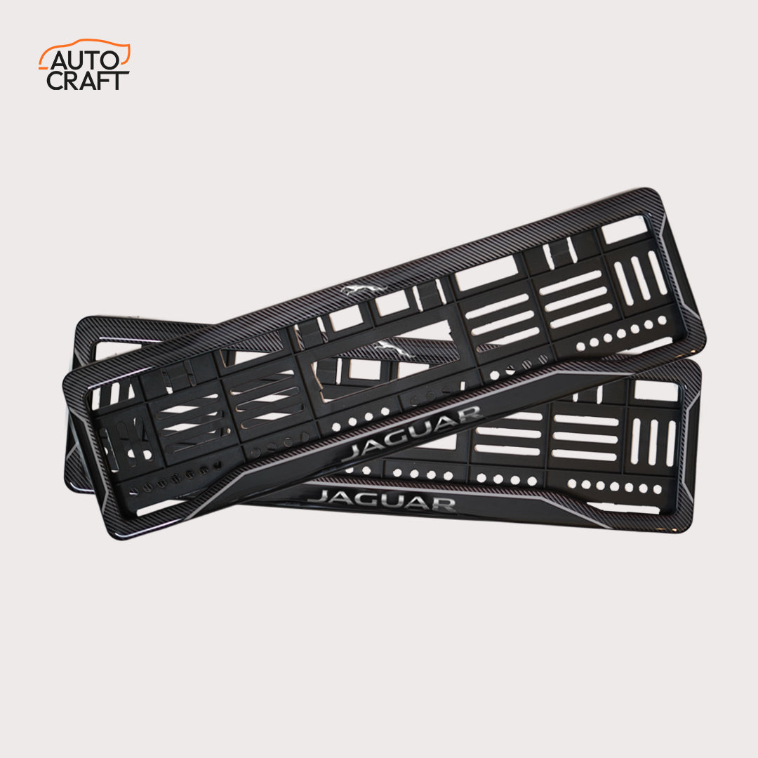 Car Number Plate Gel Frame - Jaguar Logo - Black - Image 1
