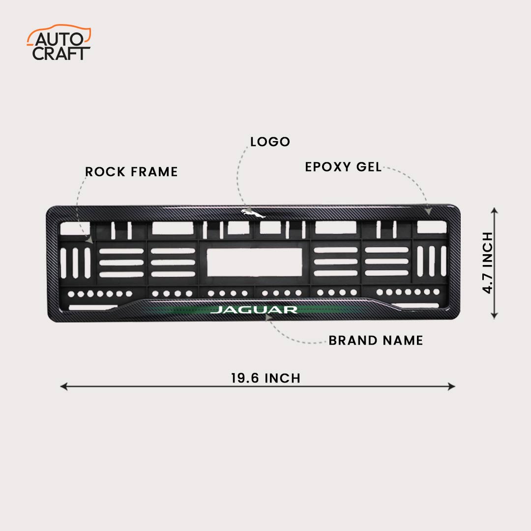 Car Number Plate Gel Frame - Jaguar Logo - Green - Image 2