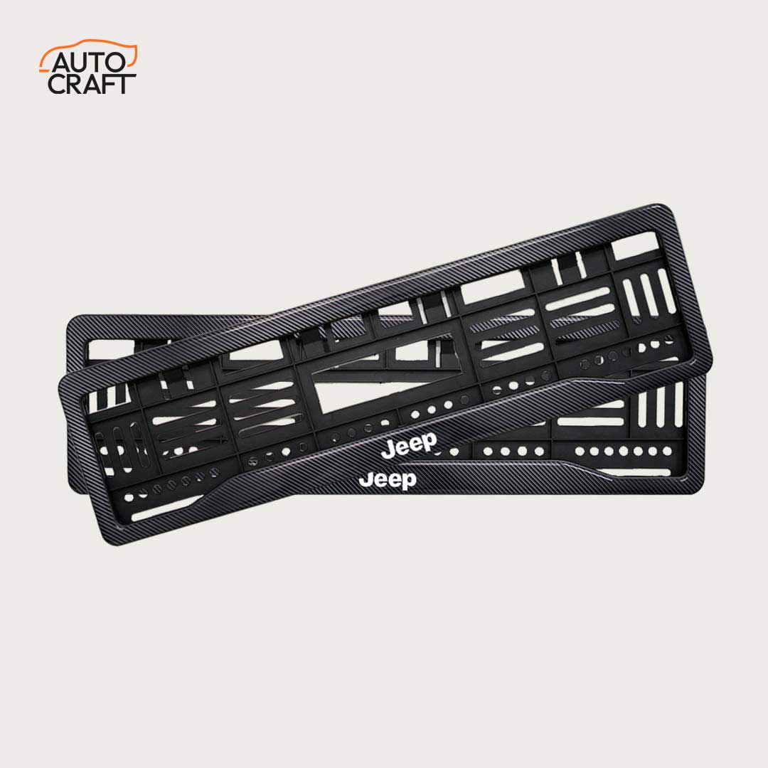 Car Number Plate Gel Frame - Jeep - Black Dash - Image 1