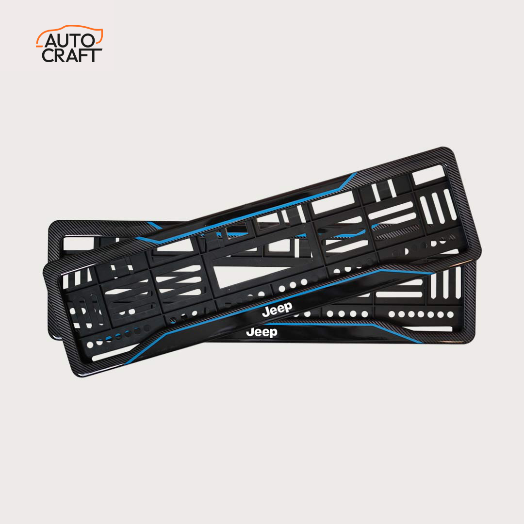 Car Number Plate Gel Frame - Jeep - Blue Line - Image 1