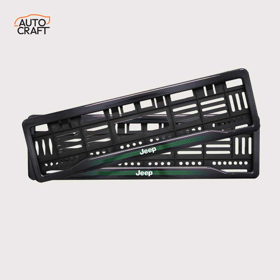 Car Number Plate Gel Frame - Jeep - Green Line - Image 1