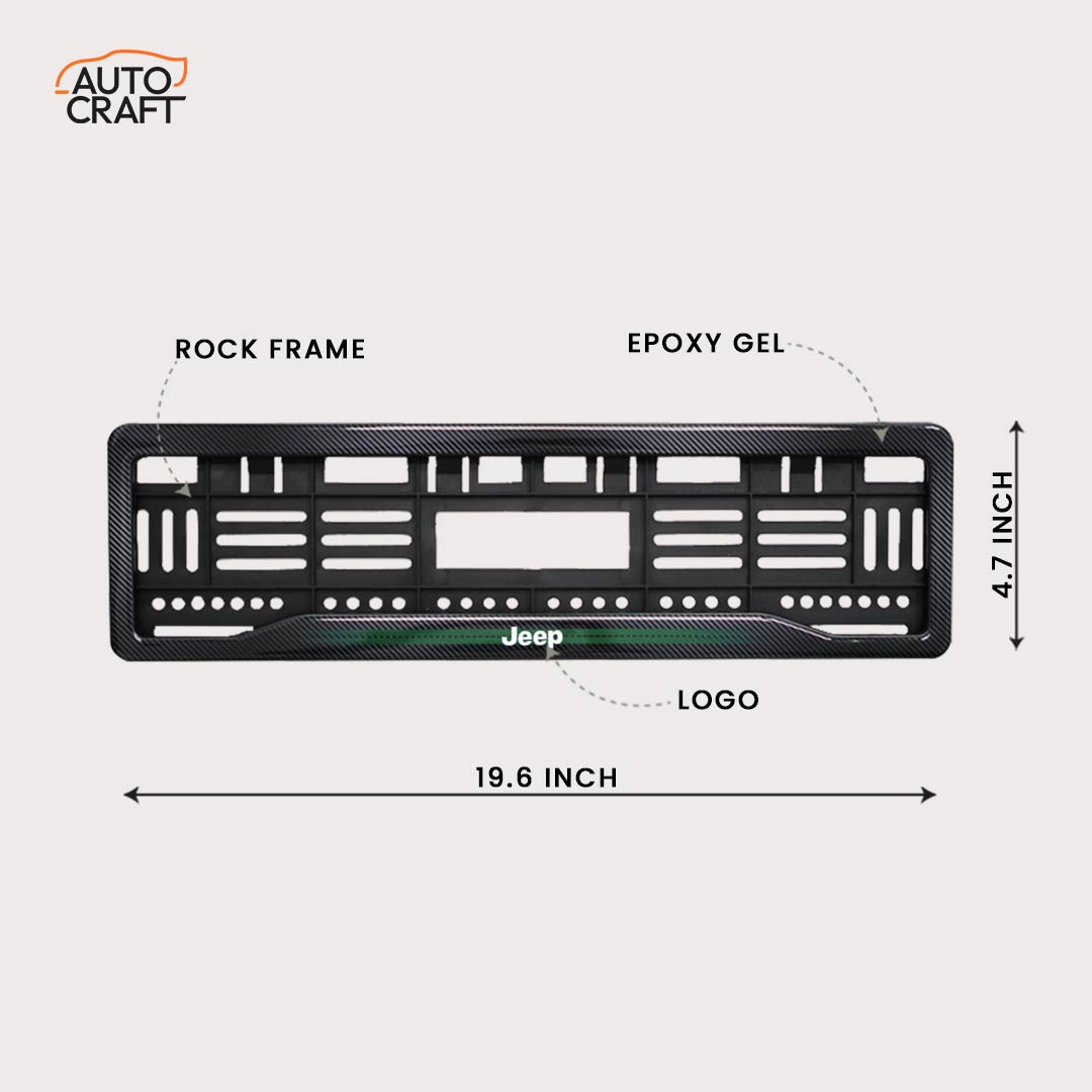 Car Number Plate Gel Frame - Jeep - Green Line - Image 2