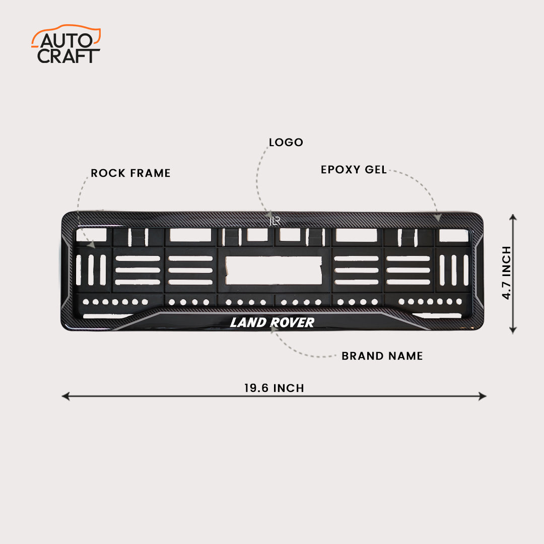 Car Number Plate Gel Frame - Land Rover - Black Dash - Image 2
