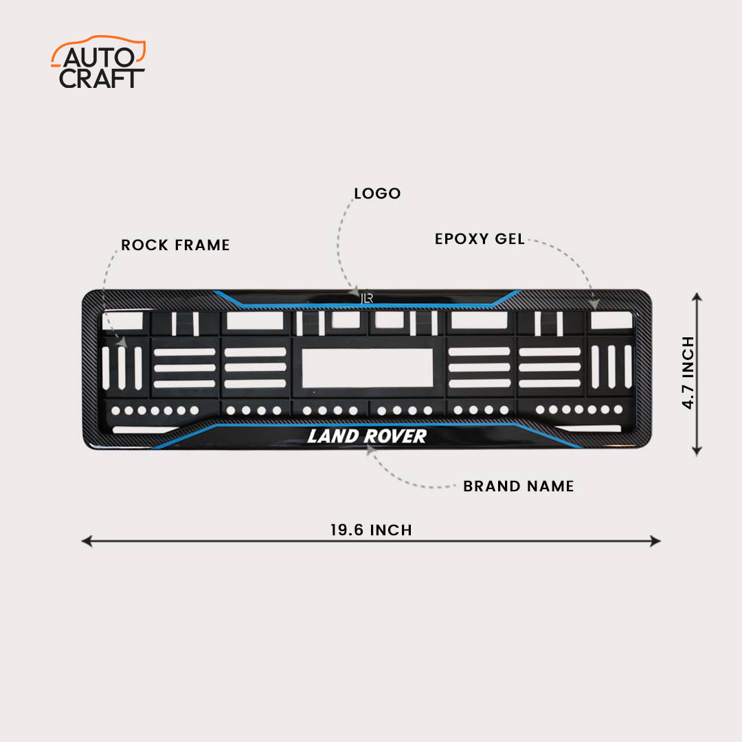 Car Number Plate Gel Frame - Land Rover - Blue Line - Image 2