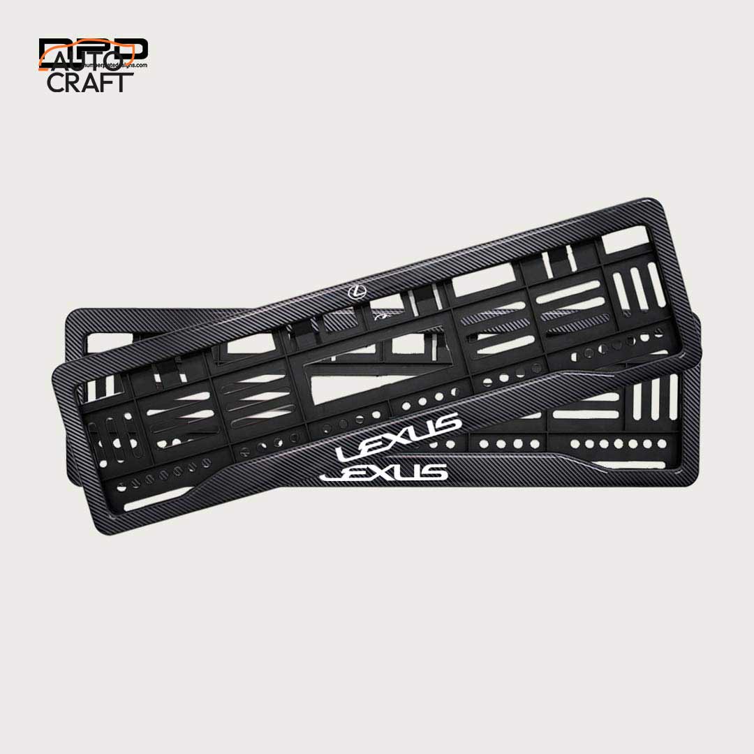 Car Number Plate Gel Frame - Lexus - Black Plain - Image 1 HSRP number plate gel frame view 1