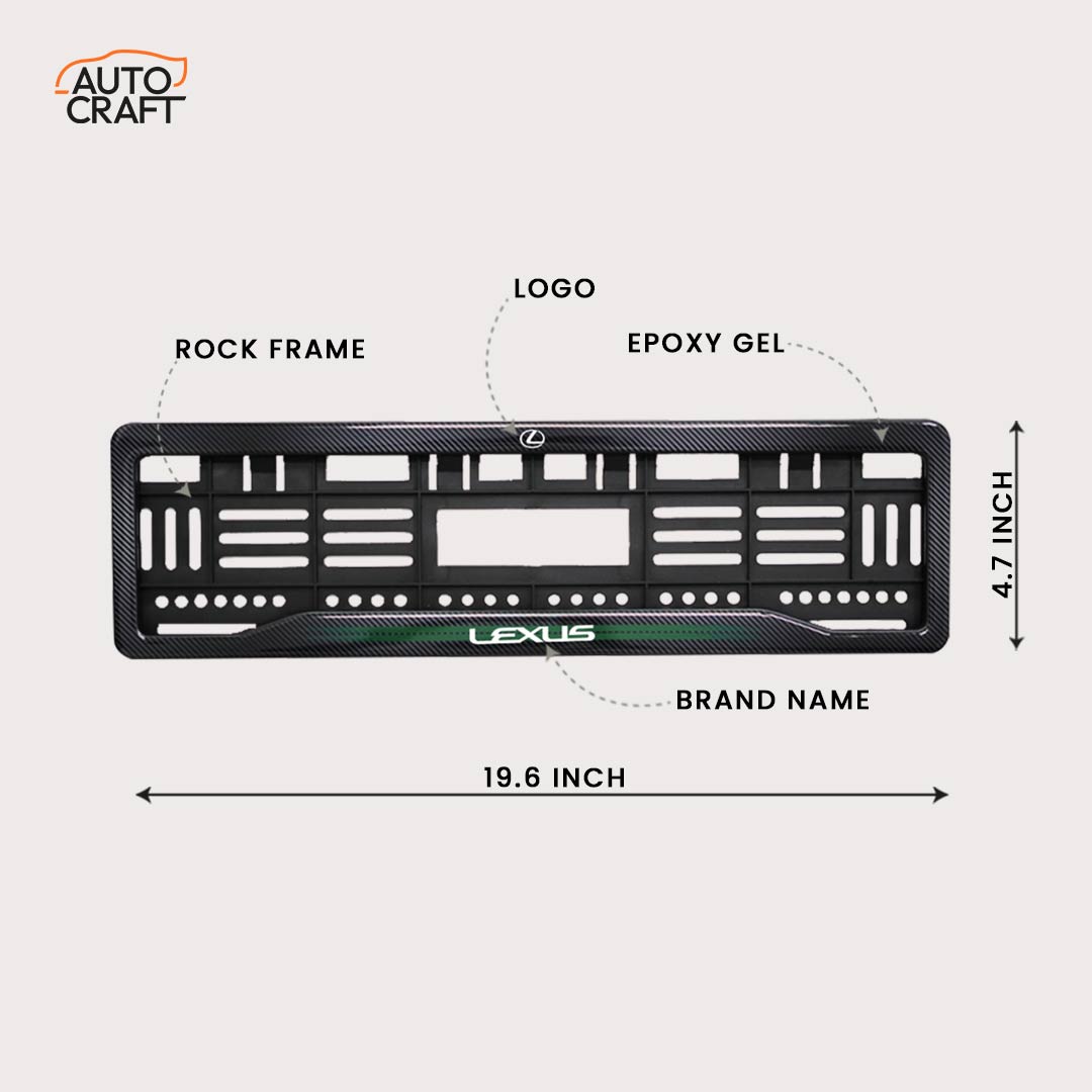 Car Number Plate Gel Frame - Lexus - Green - Image 2