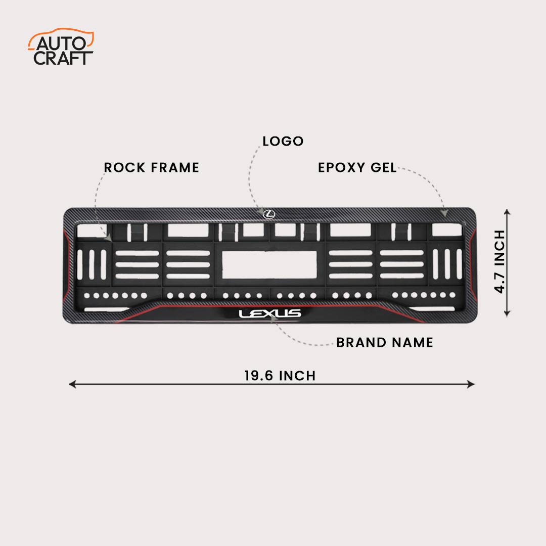 Car Number Plate Gel Frame - Lexus - Red Line - Image 2