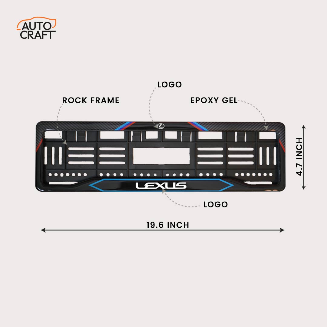 Car Number Plate Gel Frame - Lexus - Red and Blue - Image 2